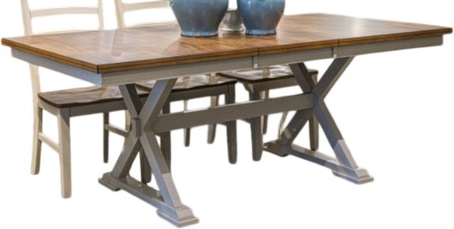 Signature Design by Ashley® Brinfern Antique White/Brown Extendable Dining Table-0