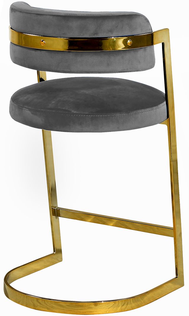 Meridian Furniture Stephanie Gray Velvet Counter Stool-1