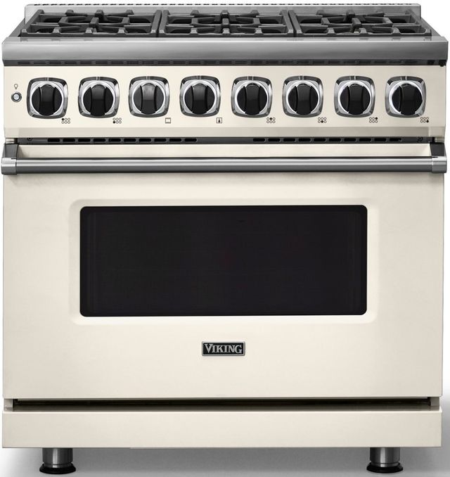 Viking® 7 Series 36" Pure White Pro Style Dual Fuel Range-2
