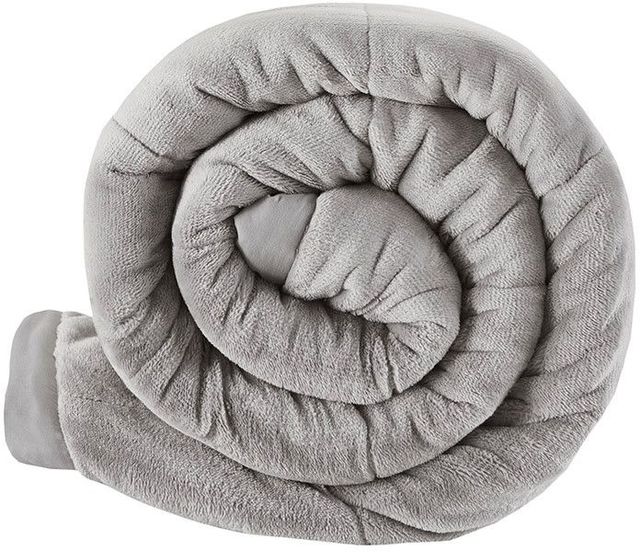 Olliix by Madison Park Coleman Grey King Reversible Down Alternative Blanket-2
