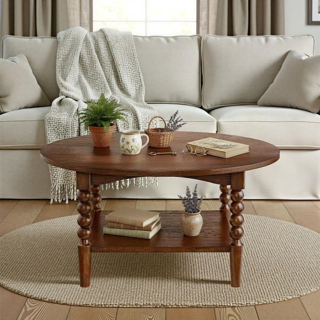 Martin Svensson Turned Wood Cocoa Brown Coffee Table-1