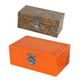 A & B Home 2-Piece Brown/Orange Box Set-0