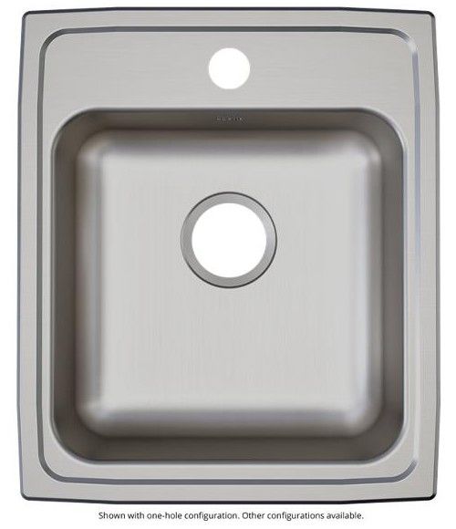 Elkay Lustertone® Lustrous Satin 17'' 2-Hole Single Bowl Drop-in ADA Sink-3