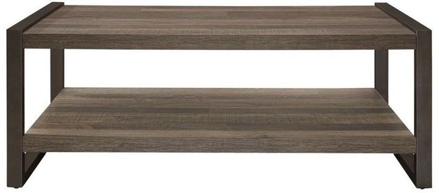 Mazin Furniture Douge Brown Coffee Table with Gunmetal Frame -1