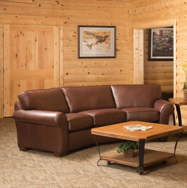 Flexsteel® Customizable Vail Leather Conversation 107" Sofa-1