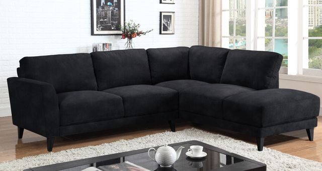 Mazin Furniture Dorian 2-Piece Black Right-Arm Facing Loveseat Sectional and Chaise-1