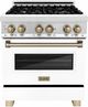 ZLINE Autograph Edition 30" Stainless Steel Pro Style Dual Fuel Range with White Matte Door-0