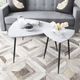 Zuo Modern Cavaldos Set of 2 White Accent Tables with Black Metal Legs -3
