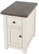 Jofran Inc. Madison County Barnwood Chairside Table with Vintage White Base-4