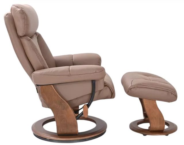 BenchMaster Trend Line Emmie Cocoa Manual Recliner with Ottoman Set-2