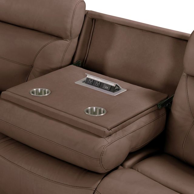 Liberty Furniture Beckham 7-Piece Aline Saddle Leather Leather Power Reclining Curved Sectional-4
