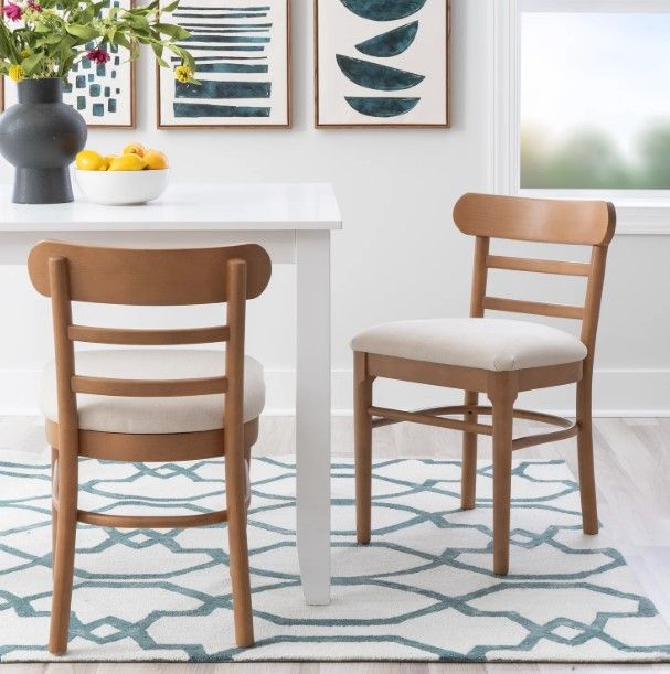 Linon Mariah 2-Piece Beige/Gray Dining Chair Set-1