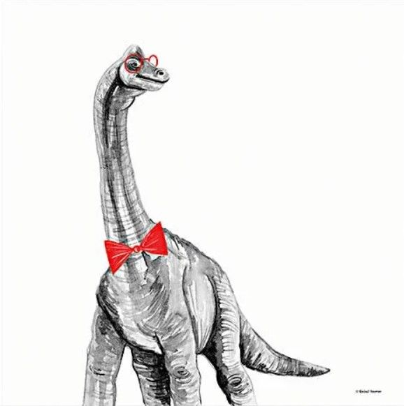 Classy Art Longneck in a Bow Tie by Rachel Nieman Wall Art-0