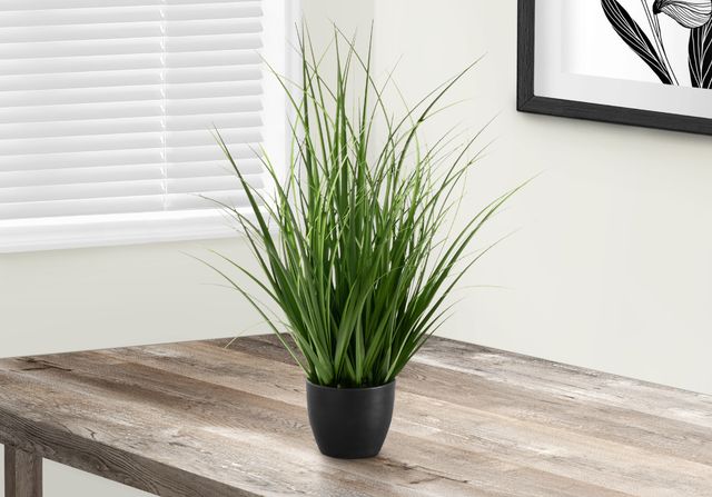 Monarch Specialties Inc. Green/Black 23" Artificial Potted Grass-3