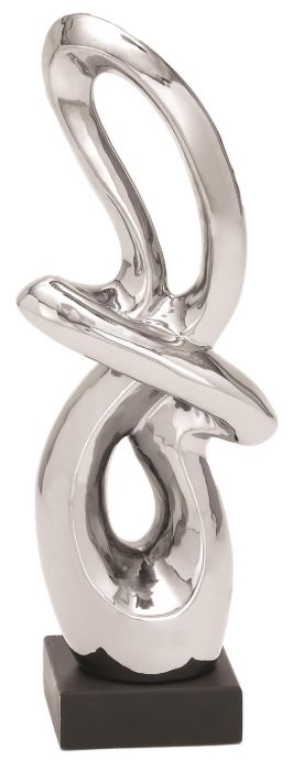 Deco Marche Silver Abstract Swirl with Black Base-0