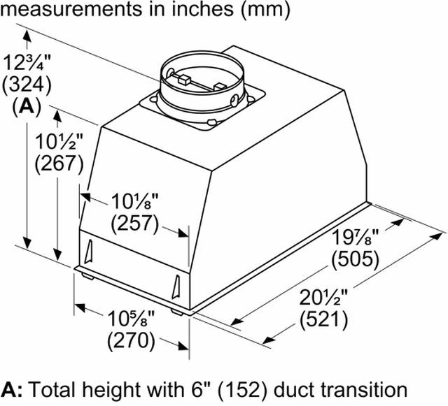 Bosch® 300 Series 21" Stainless Steel Custom Insert Hood-2