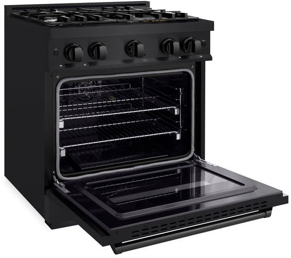 ZLINE Classic 30" Black Stainless Steel Pro Style Gas Range -3