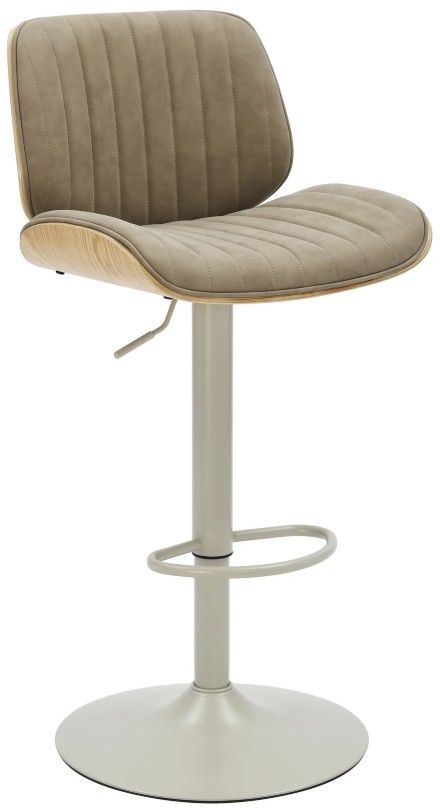 Armen Living Brock 4-Piece Ivory/Oak/Vintage Taupe Barstool Set-0
