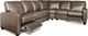 Campio Furniture Legacy Leather Dennison Gray Sectional Motion Sofa Set-1