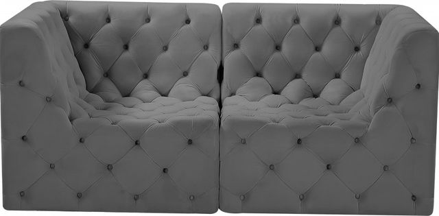 Meridian Furniture Tuft 2-Piece Grey 70" Velvet Modular Sofa-1