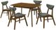 Armen Living Amaris 5-Piece Charcoal/Walnut Dining Set-0