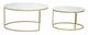 Zuo Modern Daniel Set of 2 White Top Nesting Coffee Tables with Brass Base -2