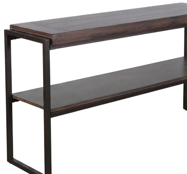 Sunny Designs™ Tyler French Brown Sofa Table with Black Metal Frame-3