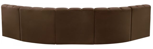 Meridian Furniture Arc 5-Piece Brown Velvet Sectional-3