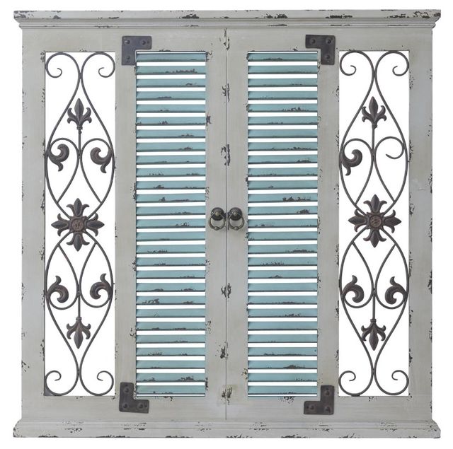 Deco Marche Beige Scroll Window Shutter Wall Decor-0