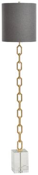 Harp & Finial® Bixby Brass/Clear Floor Lamp-0