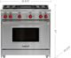 Wolf® 36" Stainless Steel Pro Style Gas Range-2