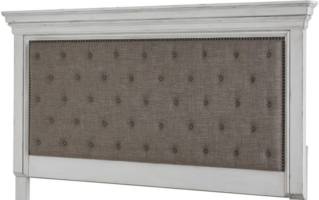 Benchcraft®  Kanwyn Whitewash Queen Upholstered Panel Headboard-0