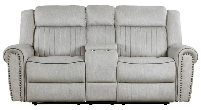 Homelegance® Brennen Mist Power Double Reclining Loveseat with Console-2