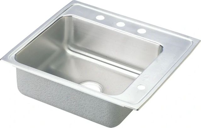 Elkay Lustertone® Classic Lustrous Satin Stainless Steel 22" x 20" x 4" 2-Hole Single Bowl Drop-in Classroom ADA Sink with Rear and Right Deck-0