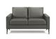 Monarch Specialties Inc. Dark Grey 58" Faux Leather Love Seat with Black Metal Legs-0