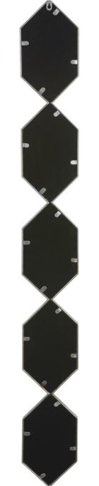 Deco Marche Silver Slim Stacked Chain 5-Layer Wall Mirror with Trellis Pattern-2