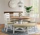 Elements International Park Creek Cottage White Round Dining Bench-2