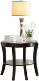 Mazin Furniture Pierre Glass Insert Top End Table with Espresso Base-0