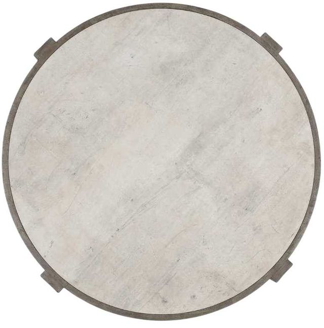 Classic Home Sonoma Antique White 52" Round Coffee Table with Distressed Gray Base-3