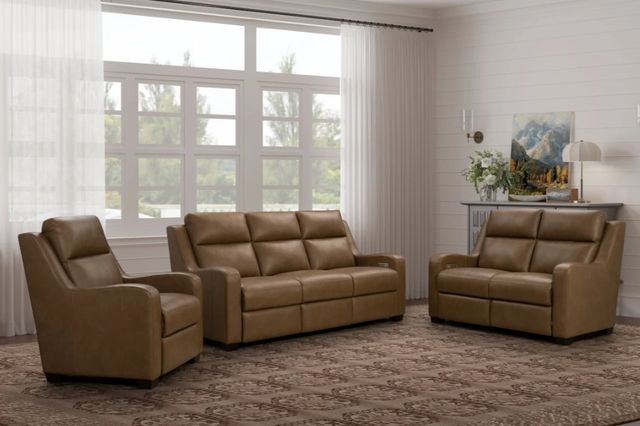 BarcaLounger® Ayden Hillwood Toffee Leather Power Reclining Sofa-2