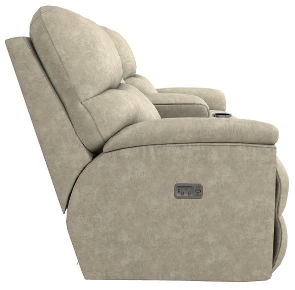La-Z-Boy® Trouper Stucco Power Reclining Loveseat with Console and Headrest-2