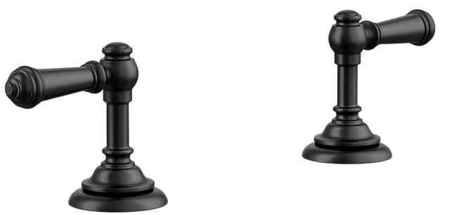 KOHLER® Artifacts® Matte Black Lever Bathroom Sink Faucet Handles-0