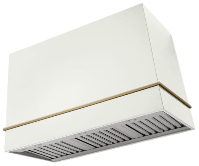 AGA Loge 48" Stone Blue Wall Mounted Range Hood with Polished Chrome Trim-0
