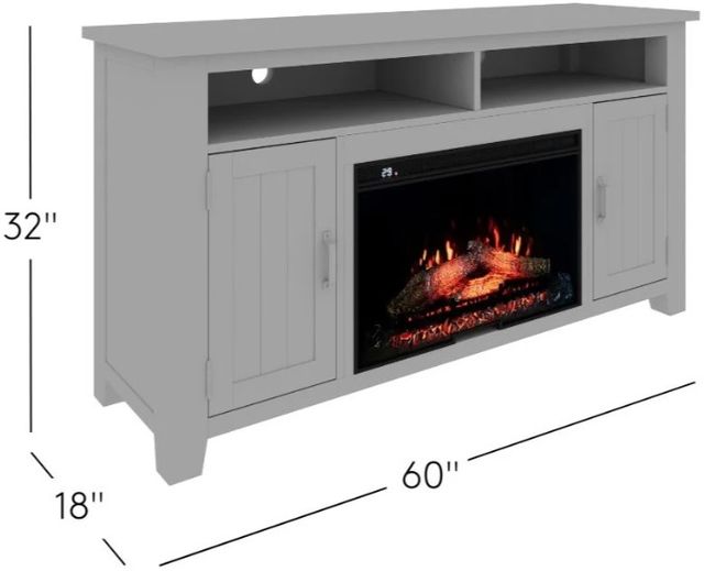 Jofran Inc. Cannon Valley Brown Electric Fireplace Media Console-2