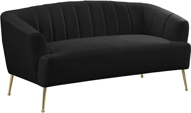 Meridian Furniture Tori Black Velvet Loveseat-0