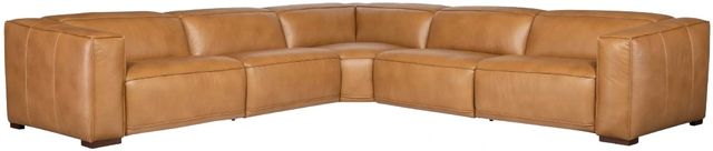 Hooker® Furniture MS Fresco 5-Piece Zen Caramel L-Shape 3-Power Reclining Sectional with Power Headrest-0