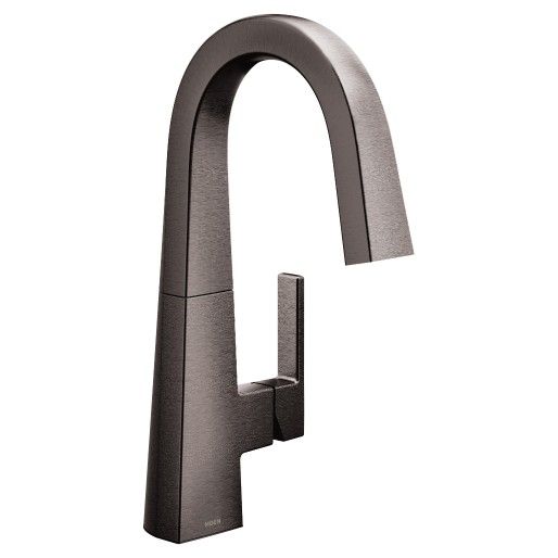 Moen® Nio Black Stainless One-Handle High Arc Bar Faucet-0