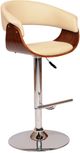 Armen Living Paris Chrome/Cream/Walnut Bar Stool-0