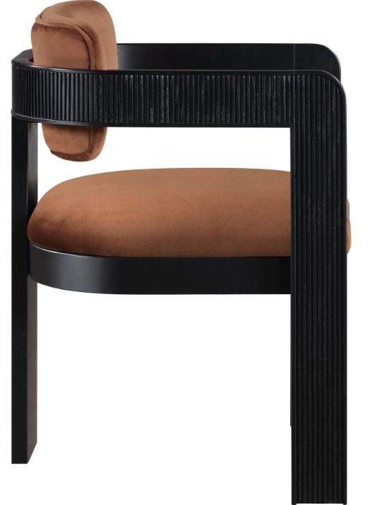 Meridian Furniture Sacha Cognac/Black Velvet Dining Chair-2
