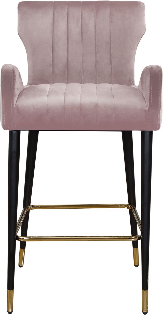 Meridian Furniture Luxe Pink Velvet Counter Stool-2